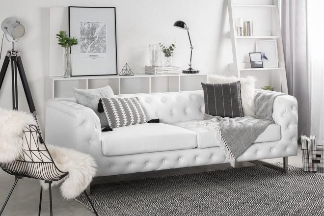 Soffa 2-4 sits vissland - vit