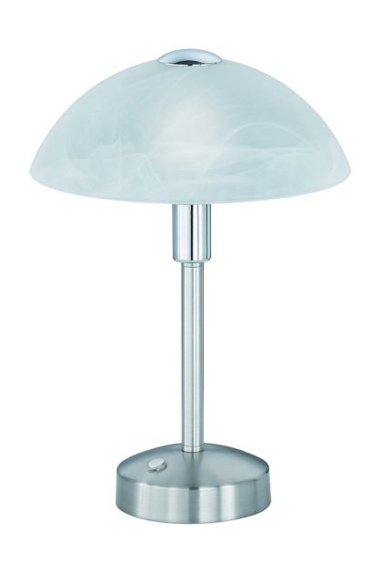 Trio lighting donna led bordslampa borstad stål - vit