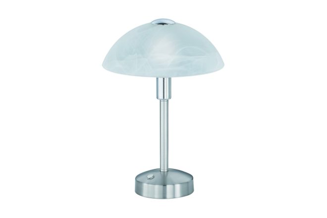 Trio lighting donna led bordslampa borstad stål - vit