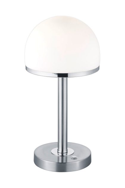Trio lighting berlin led bordslampa borstad stål - vit