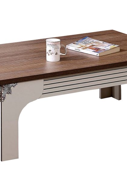 Soffbord sebrina 110 cm - vit/valnöt
