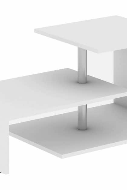 Soffbord lalenius 100 cm med förvaring hylla - vit