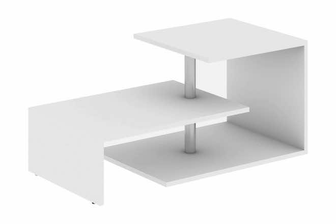 Soffbord lalenius 100 cm med förvaring hylla - vit