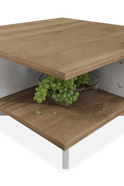 Soffbord clora 60 cm - valnötsbrun/vit