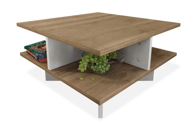 Soffbord clora 60 cm - valnötsbrun/vit
