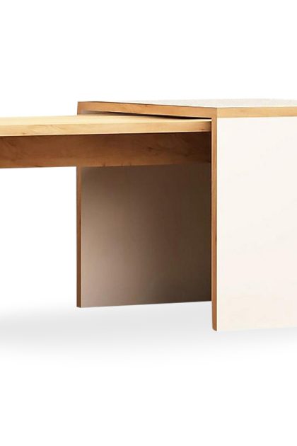 Satsbord naidaj 90 cm 2 bord - trä/vit