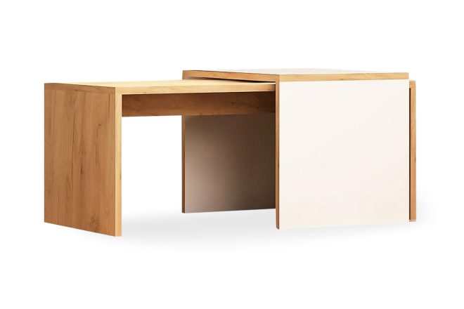 Satsbord Naidaj 90 cm 2 Bord - Trä/Vit