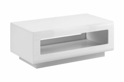 Soffbord albertie 110 cm med förvaring hylla - vit