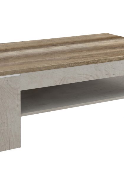 Soffbord belaugh 120 cm med förvaring hylla - brun/grå