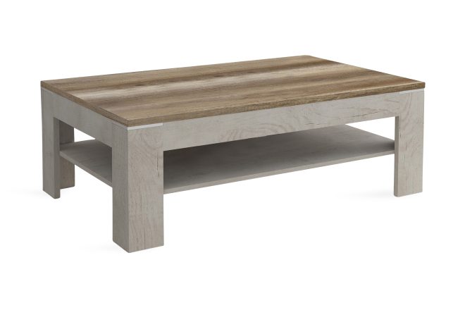Soffbord belaugh 120 cm med förvaring hylla - brun/grå