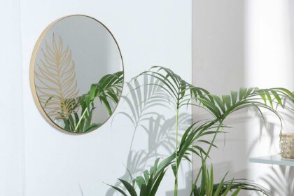 Spegel nolberto rund 57 cm - guld