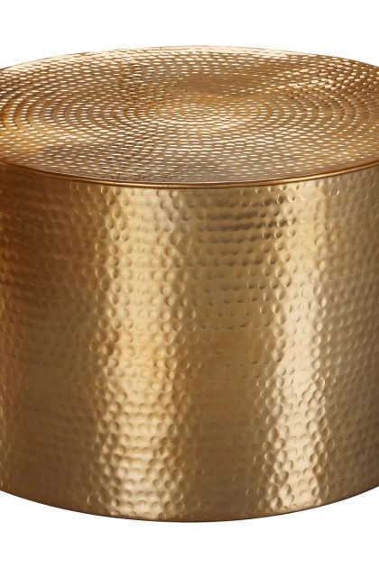 Soffbord rostek 61 cm runt - guld