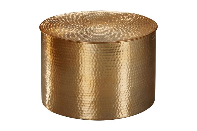 Soffbord rostek 61 cm runt - guld