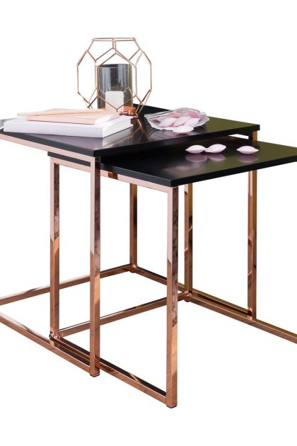 Satsbord khamsouk 2-pack 48 cm - koppar|svart