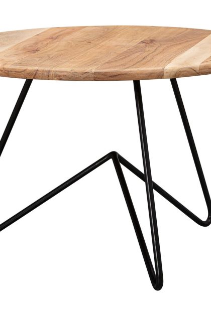 Soffbord ariba 60 cm runt - akacia/svart