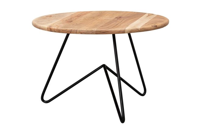 Soffbord ariba 60 cm runt - akacia/svart