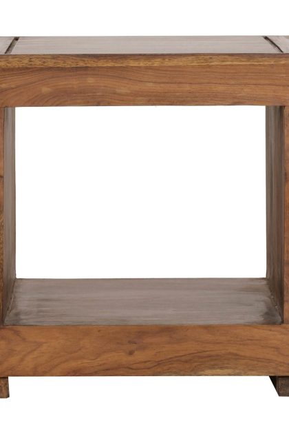 Soffbord cumens 50 cm med förvaring hylla - massivt trä
