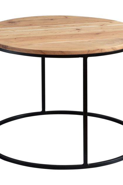Soffbord joanmarie 60 cm runt - akacia/svart