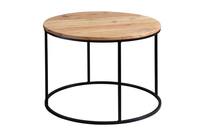 Soffbord joanmarie 60 cm runt - akacia/svart