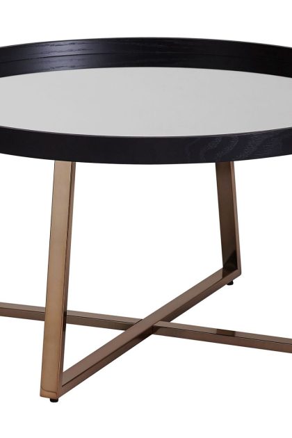 Soffbord gavaldon 78 cm runt - glas/svart
