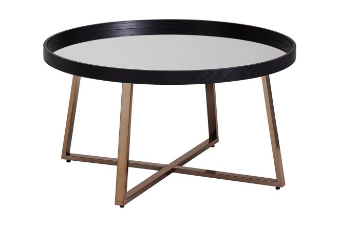 Soffbord gavaldon 78 cm runt - glas/svart
