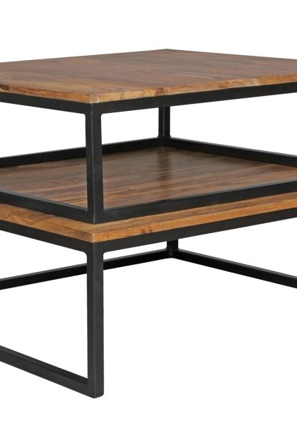 Satsbord lysogorski 75 cm 2 bord - massivt trä/svart