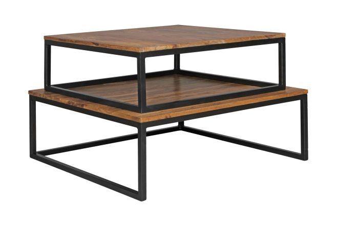 Satsbord lysogorski 75 cm 2 bord - massivt trä/svart