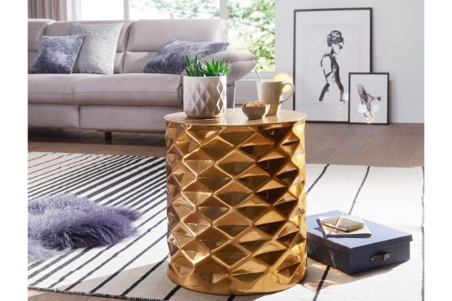 Soffbord fetterdale 44 cm runt - guld
