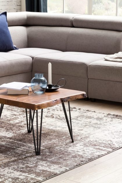 Soffbord kermeen 56 cm - massivt trä/svart