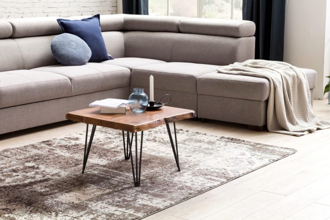 Soffbord kermeen 56 cm - massivt trä/svart