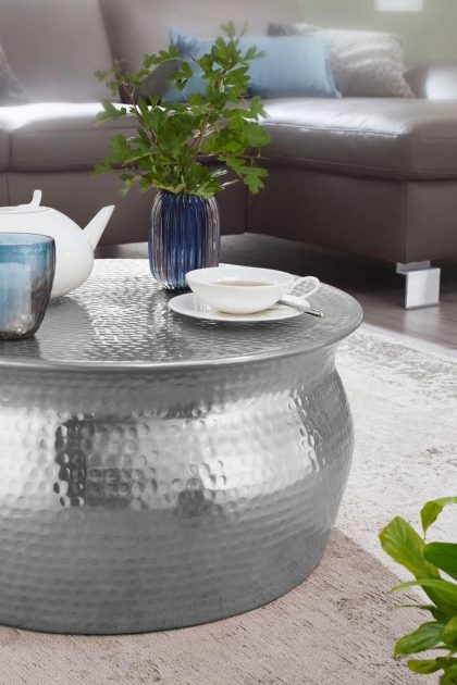 Soffbord vivie 60 cm runt - silver