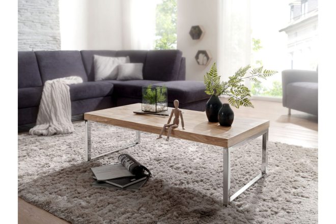 Soffbord hocevar 120 cm - akacia/krom