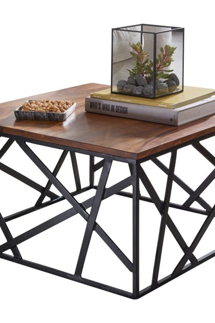 Soffbord schemmer 60 cm - massivt trä/svart