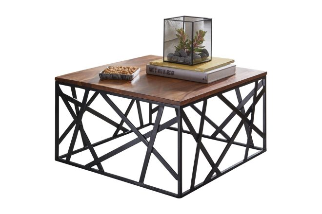 Soffbord schemmer 60 cm - massivt trä/svart
