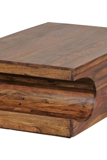 Soffbord penedo 118 cm med förvaring hyllor - massivt trä