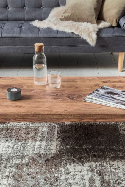 Soffbord cringle 115 cm - akacia/svart