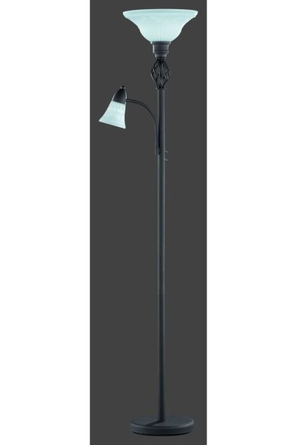Trio lighting rostica golvlampa uplight e27 + e14 -