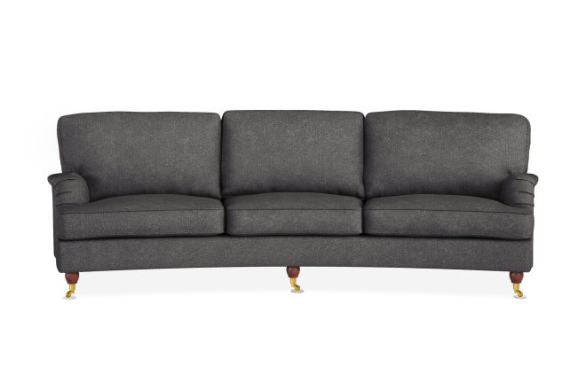 Soffa howard oxford 4-sits svängd - mörkgrå