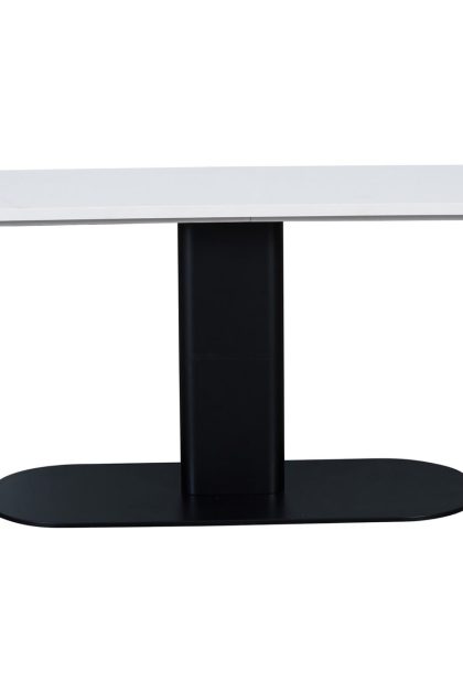 Avlastningsbord himna 120 cm ovalt marmor - vit/svart