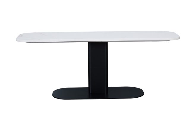 Avlastningsbord himna 120 cm ovalt marmor - vit/svart
