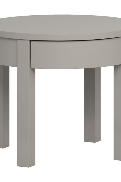 Soffbord simple 54 cm runt med förvaring lådor grå - vox