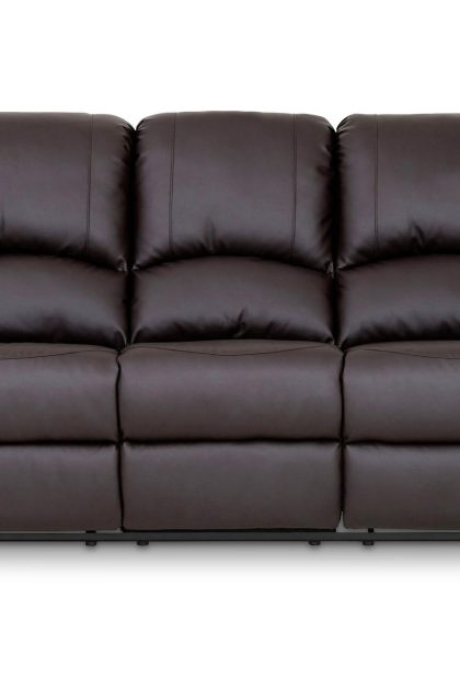 Reclinersoffa Navarro 3-sits Konstläder - Brun