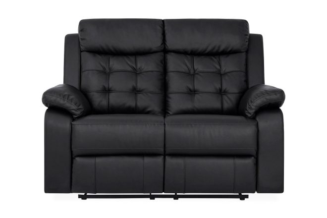 Reclinersoffa henwick 2-sits konstläder - svart