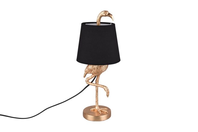 Trio lighting lola bordslampa e14 svart/ guld - trio