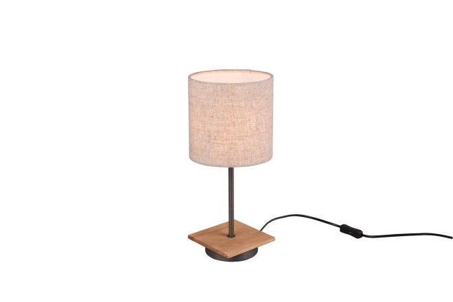 Trio lighting elmau bordslampa e14 trä/ beige - trio