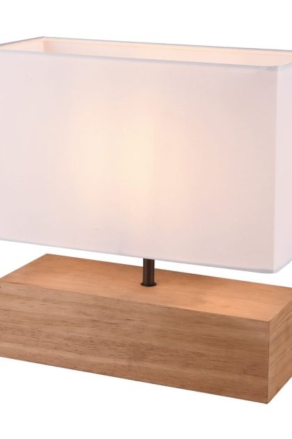 Trio lighting woody bordslampa 12x30cm e27 trä/ vit - trio