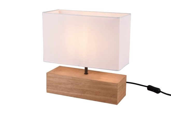 Trio lighting woody bordslampa 12x30cm e27 trä/ vit - trio