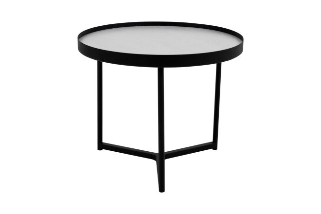 Soffbord terao 55 cm runt - betonggrå/svart