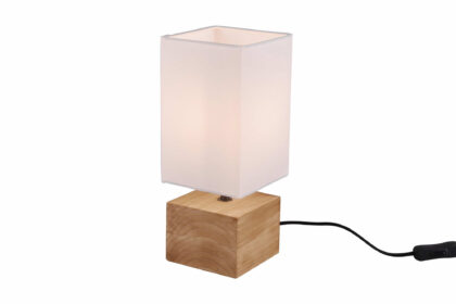 Trio lighting woody bordslampa 12x12cm e14 trä/ vit -