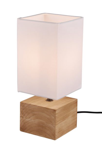 Trio lighting woody bordslampa 12x12cm e14 trä/ vit -